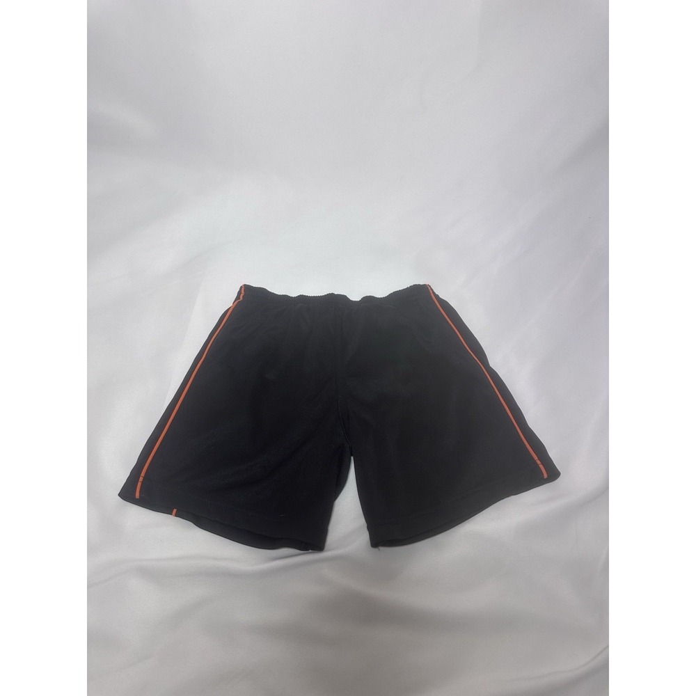 Kids KNVB Holanda Soccer Shorts Size 4 Black Orange Athletic Shorts - Picture 2 of 4